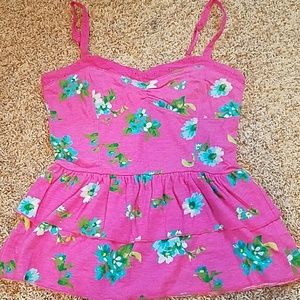 Aeropostale Pink Floral Tank Top